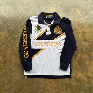 Herencia Collection Zacatecas Mexico Rugby Shirt Mens Small Navy Long Sleeve 10
